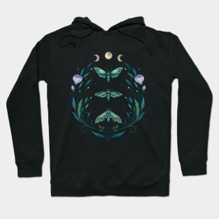 Lime Hawk Moths Night Hoodie